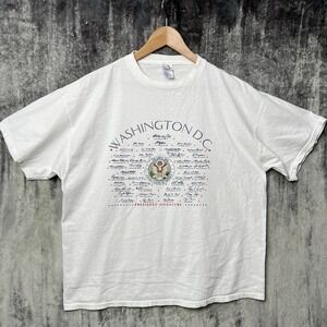 VINTAGE Washington DC Men's T-Shirt XL Presidents Signature Freedom 90s Tee